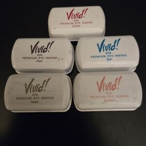 ViVI Mini Premium Dye Inkpad Set - Garnet, Plum, Teal, Taupe, Tea Rose